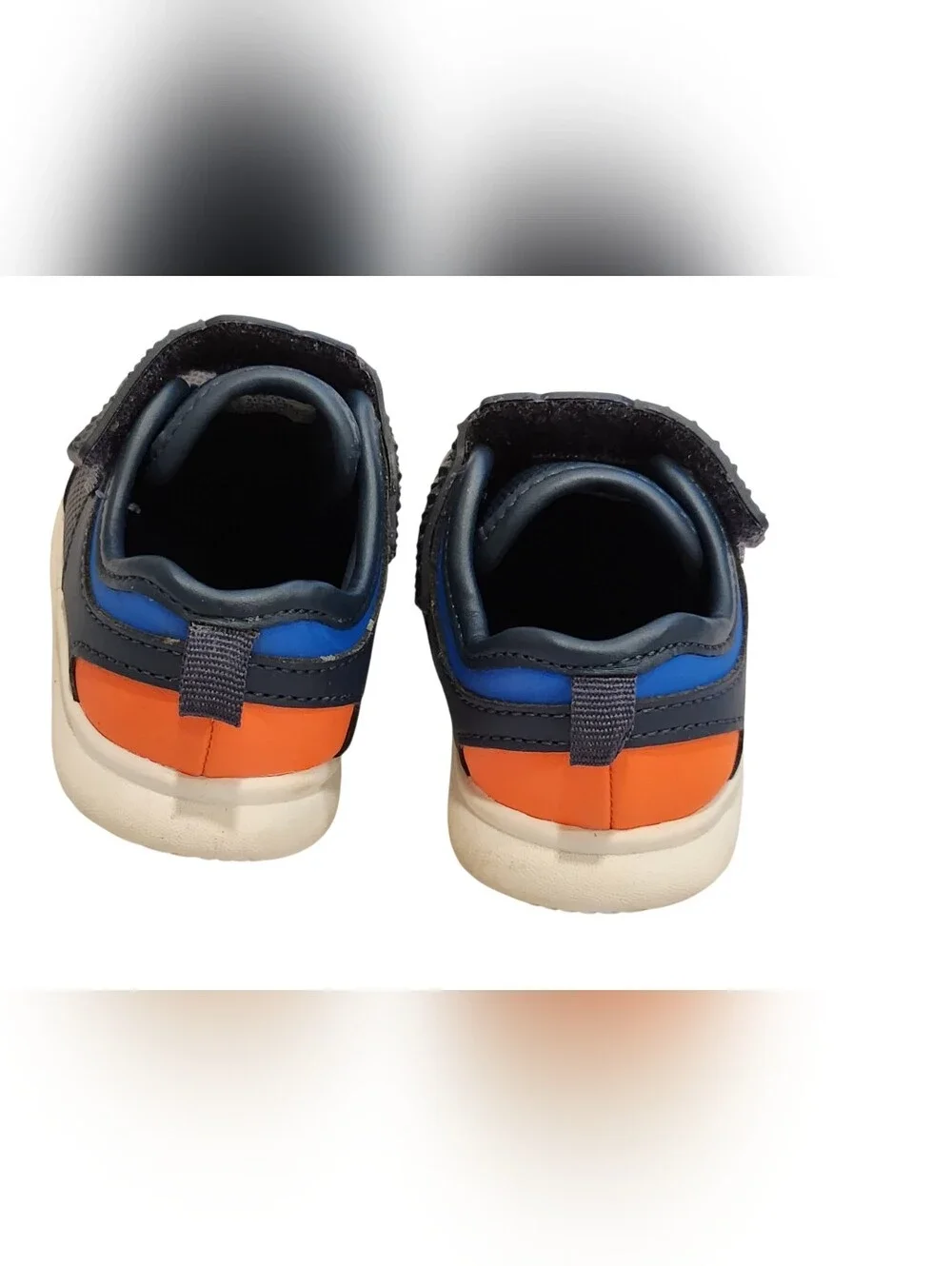 Carter's Just One You Boys Dinosaur Hook & Loop Strap Sneakers US 3 Blue/Orange